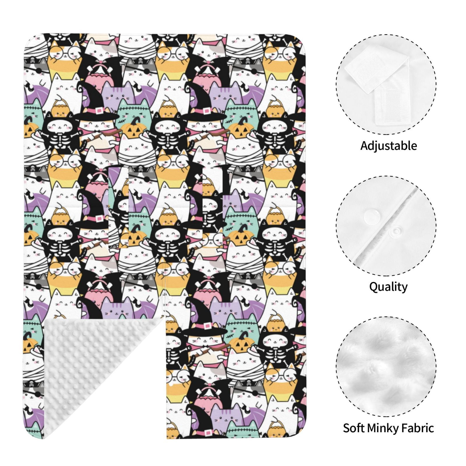 Car Seat Cover Baby - Halloween Decoration Cartoon Cat Breathable Infant Car Seat Cover for Baby Carseat, Lightweight Comfort Baby Essentials Must Haves Newborn Stuff for Girl Boy