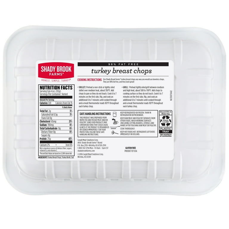 Shady Brook Farms® 98% Fat Free Turkey Breast Chops 4 Count Tray, Fresh, 1 - 1.25 lbs.