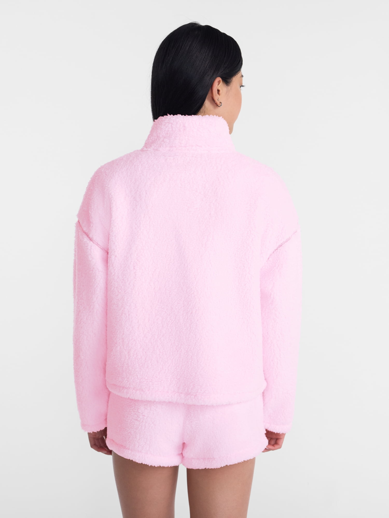 No Boundaries Faux Shearling Plush Pullover, Women's & Women’s Plus XXS-4X
