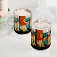 thumbnail image 2 of Yayeee 2 Pack Qtip Holder Bathroom Cotton Swab Canister with Lid Clear Dispenser Set, Modern Cocktails, 2 of 6