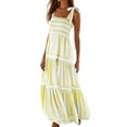 thumbnail image 3 of Michellecmm  Women’s Long Dress Sleeveless Tie Shoulder Stripes Print Tiered Dress, 3 of 4