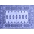 thumbnail image 1 of Ahgly Company Machine Washable Indoor Rectangle Southwestern Blue Country Area Rugs, 5' x 8', 1 of 4
