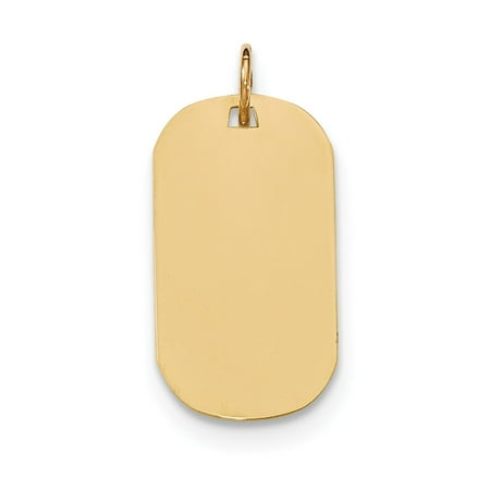 14k Yellow Gold Plain .027 Gauge Engravable Dog Tag Disc Charm