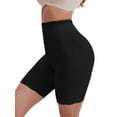 thumbnail image 4 of INSPIRE CHIC Women's High Rise Tummy Control Shaping Boyshorts Ice Silk Traceless Elastic Hip-Lifting Thigh Slimmers S Black, 4 of 6