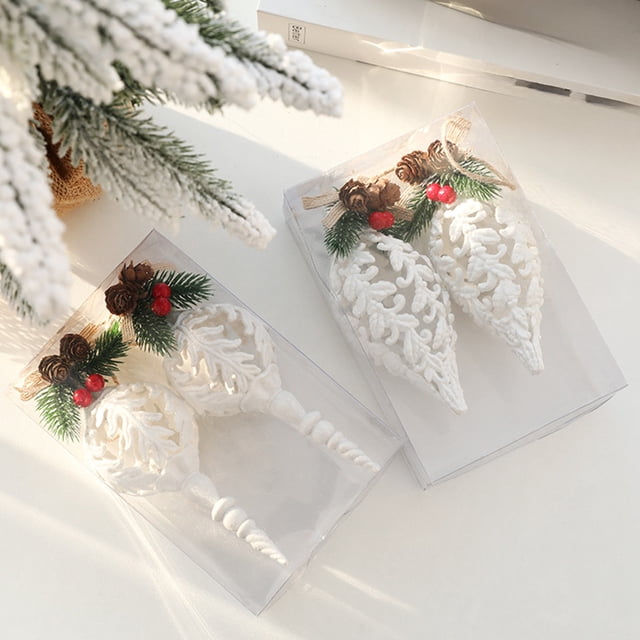 Xihbxyly Colgante de Árbol de Navidad con Diseño de Copo de Nieve de Cristal de Hielo, Adorno Dorado, Bayas Rojas y Piña, Ideal para Decorar El Hogar En Las Fiestas, Listo para Regalar, Tamaños de 17