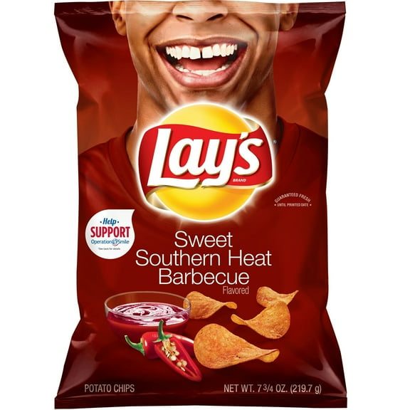 Lay's Potato Chips, Sweet Southern Heat Barbecue Flavor, 7.75 oz - Value Pack