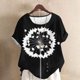 thumbnail image 2 of Camisas de Manga Corta para las Mujeres Moda Casual de Manga Corta Cuello Redondo Cómodo Botón de Blusa de Lino Regular Top de Verano de Manga Corta para las Mujeres, 2 of 5