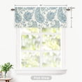 thumbnail image 3 of DriftAway Jacob Linen Blend Blackout Valance for Kitchen 18 Inch Length Scroll Floral Paisley Printed Lined Rod Pocket Room Darkening Window Curtain Valance for Living Room 52x18 Inch Blue Green, 3 of 8