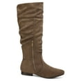 thumbnail image 2 of BURUDANI Womens Wide Calf Faux Fur Slouchy Low Heel Side Zip Knee High Boots Wide/Calf/Taupe Size 12, 2 of 6