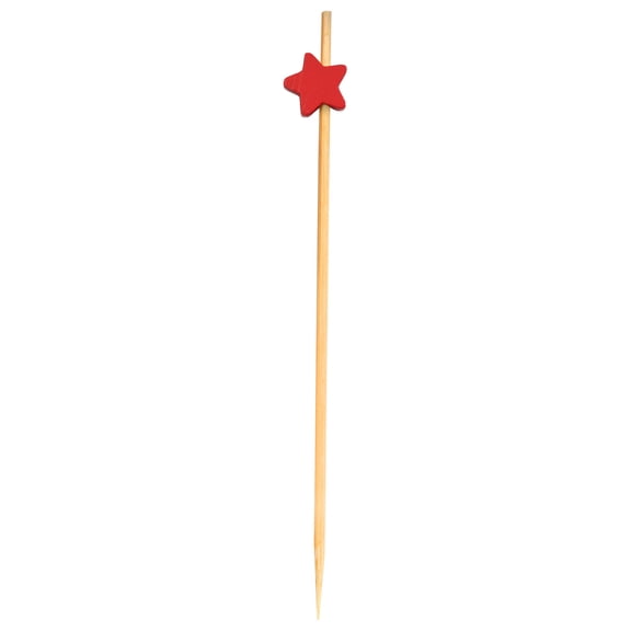 BambooMN 5.9" Bamboo Red Star Cocktails Hors D'oeuvres Fruit Sandwich Skewers Picks for Catered Events, Holiday's, Restaurants or Buffet Party Supplies, 200 Pieces