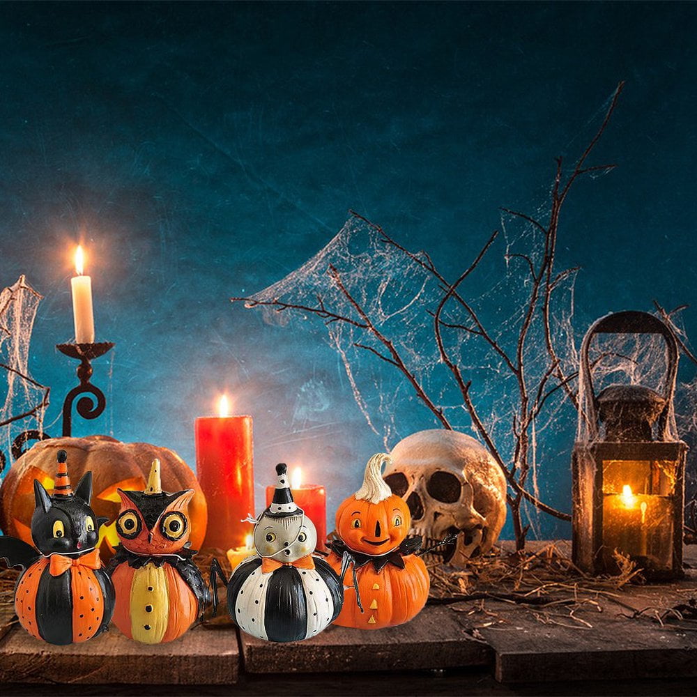 1 Figurine Mignonne Effrayante, Chat Fantôme Blanc, Décoration De