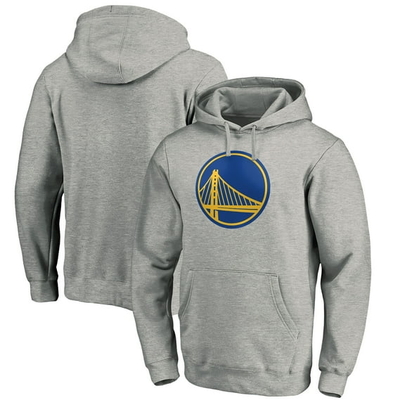 Men's Heather Gray Golden State Warriors Primary Logo Pullover Hoodie