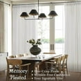 thumbnail image 4 of 60 Inch Extra Wide Pinch Pleated Linen Curtains 84 Inch Length for Living Room Large Window Drapes Light Filtering Privacy for Bedroom Back Tab with Hooks Clip Rings Beige White 60W x 84L, 4 of 8