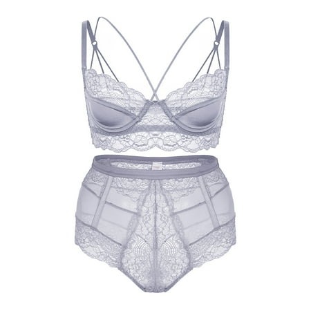 

New French Style Sexy Ultra-Thin Floral Lace Underwear Unlined Beauty Back Bra Sets