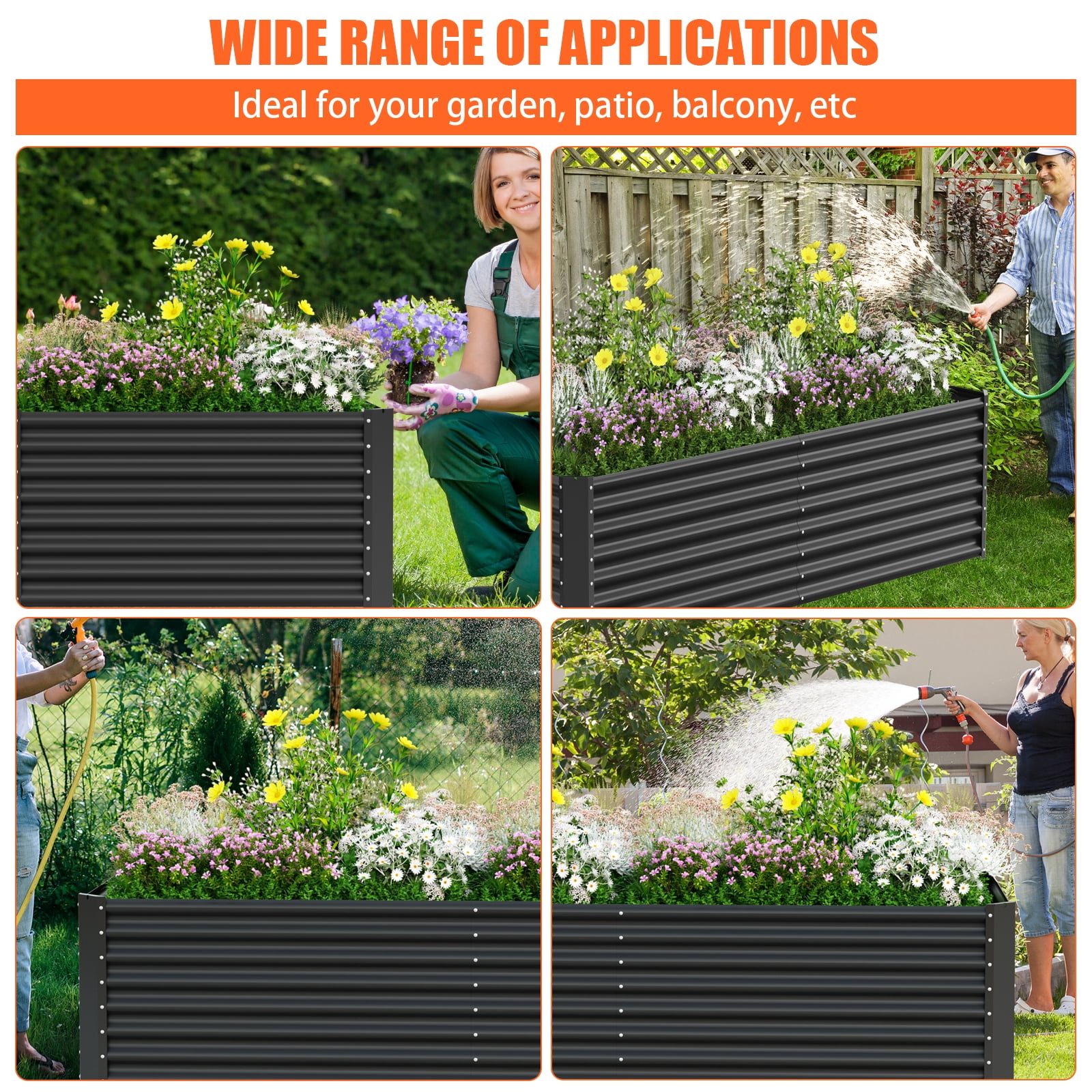 Raised Garden Bed 6×3×2ft, Large Outdoor Galvanized Metal Planter Box, 271 Gallon Capacity Garden Bed Kit for Vegetables, Fruits, Flowers & Herbs