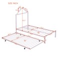 thumbnail image 3 of House-Shaped Platform Bed with Twin Size Trundle, Twin Size Metal Platform Bed Frame for Kids Girls Boys, No Needed Box Spring, Pink, 3 of 9