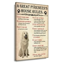 Great Pyrenees Dog Wall Art Dog Gifts For Living Room Painting Pictures Canvas Artwork For Bathroom Decor Prints Framed 20x30 in