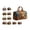 01#A, variant on AURIGATE Highland Cow Quilted Cloth Duffle Bag, Large Capacity Vintage Farm Animal Print Handheld Weekender Bag, Overnight Carry Bag for Gym, Camping, Outdoor Travel & Daily Use