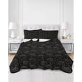 thumbnail image 3 of Black Flower, Twin Size Down Alternative Comforter, Lightweight Comforter Quilt Bedding Set with Pillow Shams Abstract Vintage Botanical Floral Plant All Seasons Bed Comforter Duvet Insert 68"x86", 3 of 7