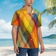 thumbnail image 3 of Disketp Hawaiian Shirts For Men,Abstract Watercolors Tartan Print Mens Casual Short Sleeve Button Down Shirts Beach Shirt, 3 of 7