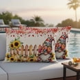 thumbnail image 4 of Gnomes Fall Outdoor Waterproof Pillow Covers, Thanksgiving Pumpkin Sunflower Eucalyptus Beige Decorative Rectangle Throw Pillowcase Sofa Cushion Sham for Patio/Couch/Chair, 20"x12" 2 Pack, 4 of 8