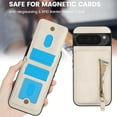 thumbnail image 5 of for Google Pixel 9 Pro/Pixel 9 Case Zipper Wallet with Card Holder, [Compatible with MagSafe] 2 in 1 Flip Premium Leather with Kickstand for Google Pixel 9 Pro. ZFT-Retro White, 5 of 8