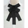 thumbnail image 4 of INSPIRE CHIC Women's Elegant Pre-tied Bowknot Pin Solid Neckties Casual Brooch Bow Tie Black, 4 of 4