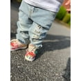 thumbnail image 3 of KIDSCOOL SPACE Baby Girl Boy Elastic Band Inside Ripped Denim Pants,6-12 Months, 3 of 8