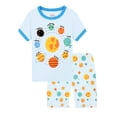 thumbnail image 2 of WIBACKER 2 Pieces Cool Summer 100% Viscose Boys Solar System Pajamas Set Toddler Kids Soft Short Sleeve Tee and Shorts PJs Set Sleepwear, 2 of 11
