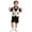 outfits 127#Black, variant on oqasdz Toddler Boy Clothes Formal Classic Style Gold Vest Short Sleeve Shirt and Shorts 3 Piece Childrens Clothes Sets