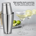 thumbnail image 4 of 3Sets Cocktail Shakers Professional Bar Shaker Boston Shaker Set Stainless Steel Martini Shaker Drink Mixer(Silver), 4 of 5