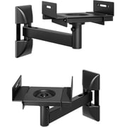 PEGZONE Steel Speaker Wall Mounts Pair, 55 lbs Capacity, Built-in Pads, Fits 5.1–11.2 in Speakers, Black