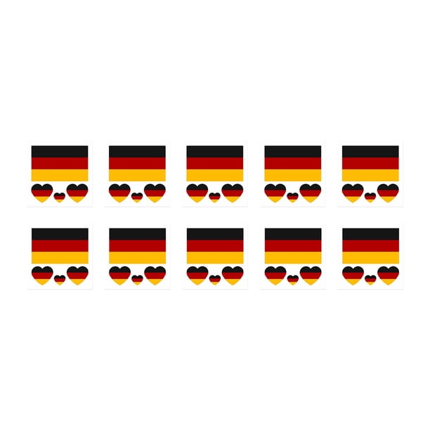 Pegatinas Faciales Temporales Para La Eurocopa 2024. 10 Banderas De Fútbol Desmontables Para Hombres, Niños Y Mujeres (Alemania).