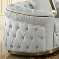 thumbnail image 3 of Furniture of America Gizon Glam Fabric Diamond Tufting Indoor Arm Chair, Beige and Gold, 3 of 15