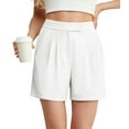 thumbnail image 2 of JWD Women's Shorts Summer High Waisted Work Shorts Elastic Waist Back Casual Shorts with Pocket White L, 2 of 6