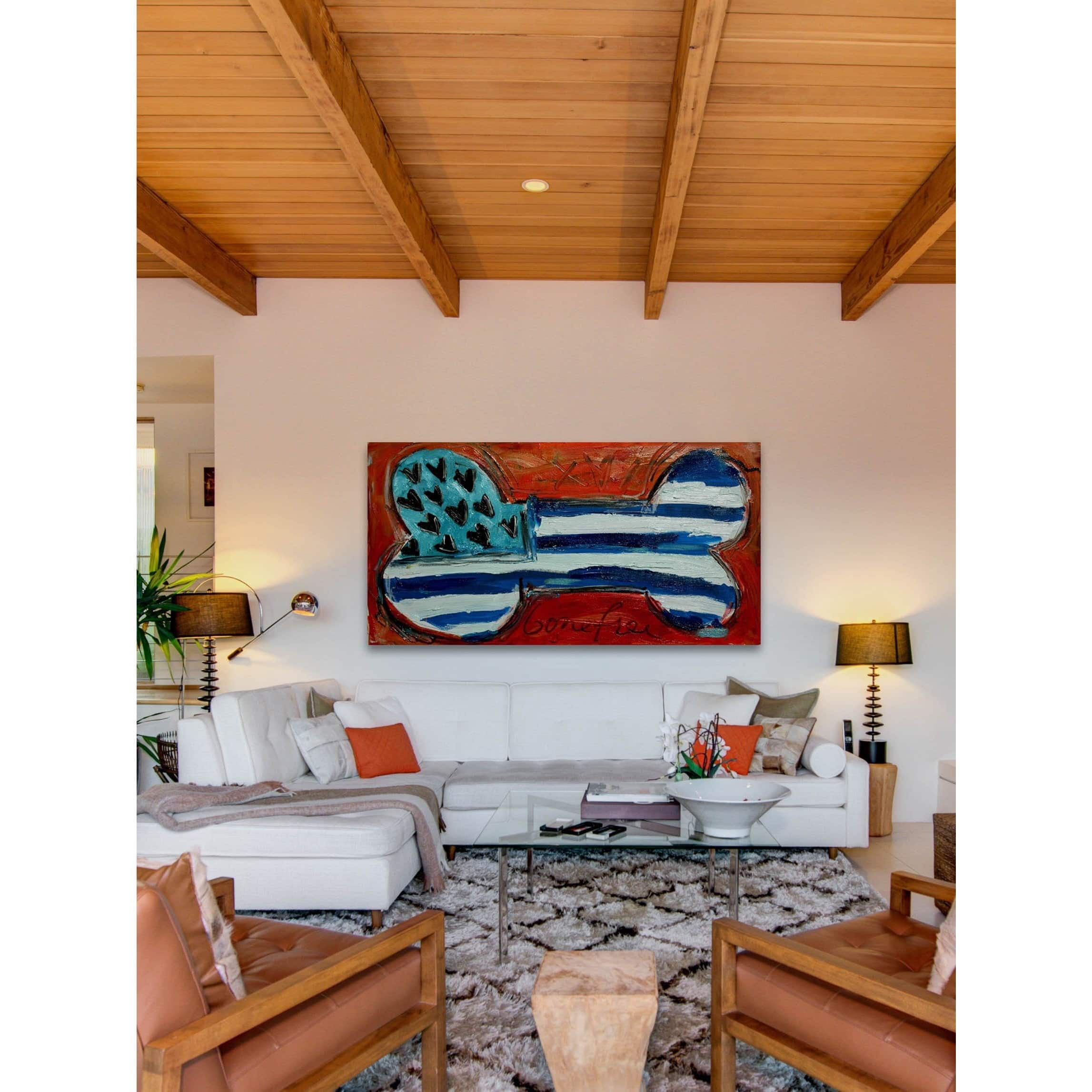 Marmont Hill "Orange Bone" by Tori Campisi Painting Print on Canvas