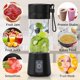 thumbnail image 5 of Licuadora de seis cuchillas de 380 ml, mini licuadora portátil, tamaño personal, licuadora de frutas eléctrica, licuadora de frutas eléctrica recargable por USB, exprimidores para viajes de bebé, 5 of 5
