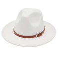 thumbnail image 1 of Felt Hat For Men And Women Winter Fedora Hat With Wide Brim Panama Hat(white M), 1 of 3