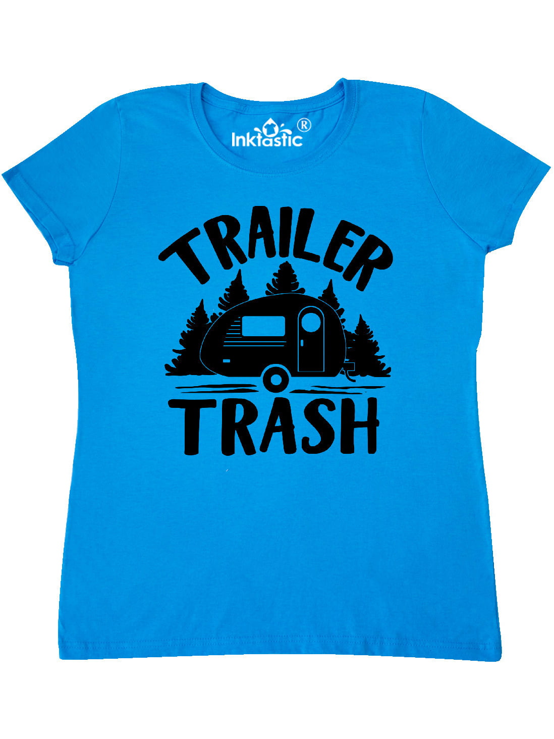 Funny Camping T-shirt Women's Short Sleeve Tee Trailer Trash Shirt