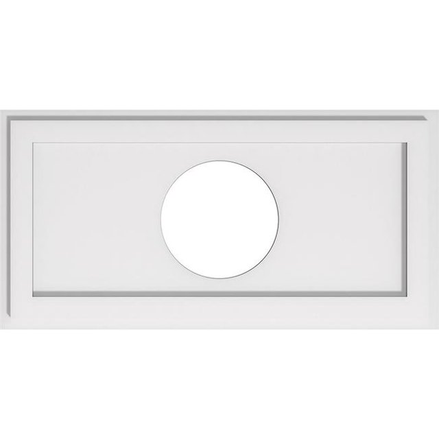 Ekena Millwork CMP26X13RE-07000 7 in. ID x 9 in. Rectangle Architectural Grade Médaillon de Plafond Contemporain PVC