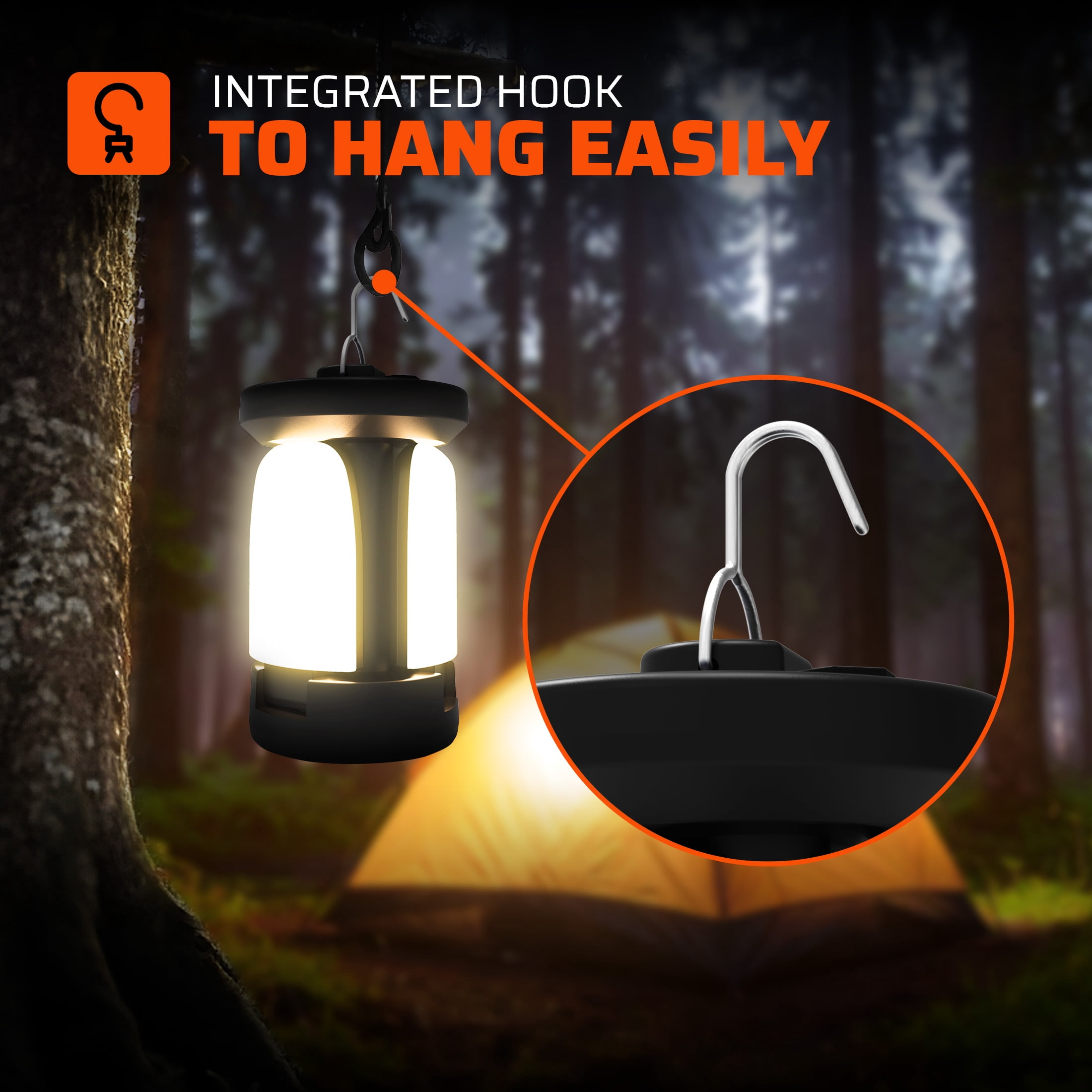 Roamcraft™ Solar-Powered 300 Lumen LED Camping Lantern with Power Bank