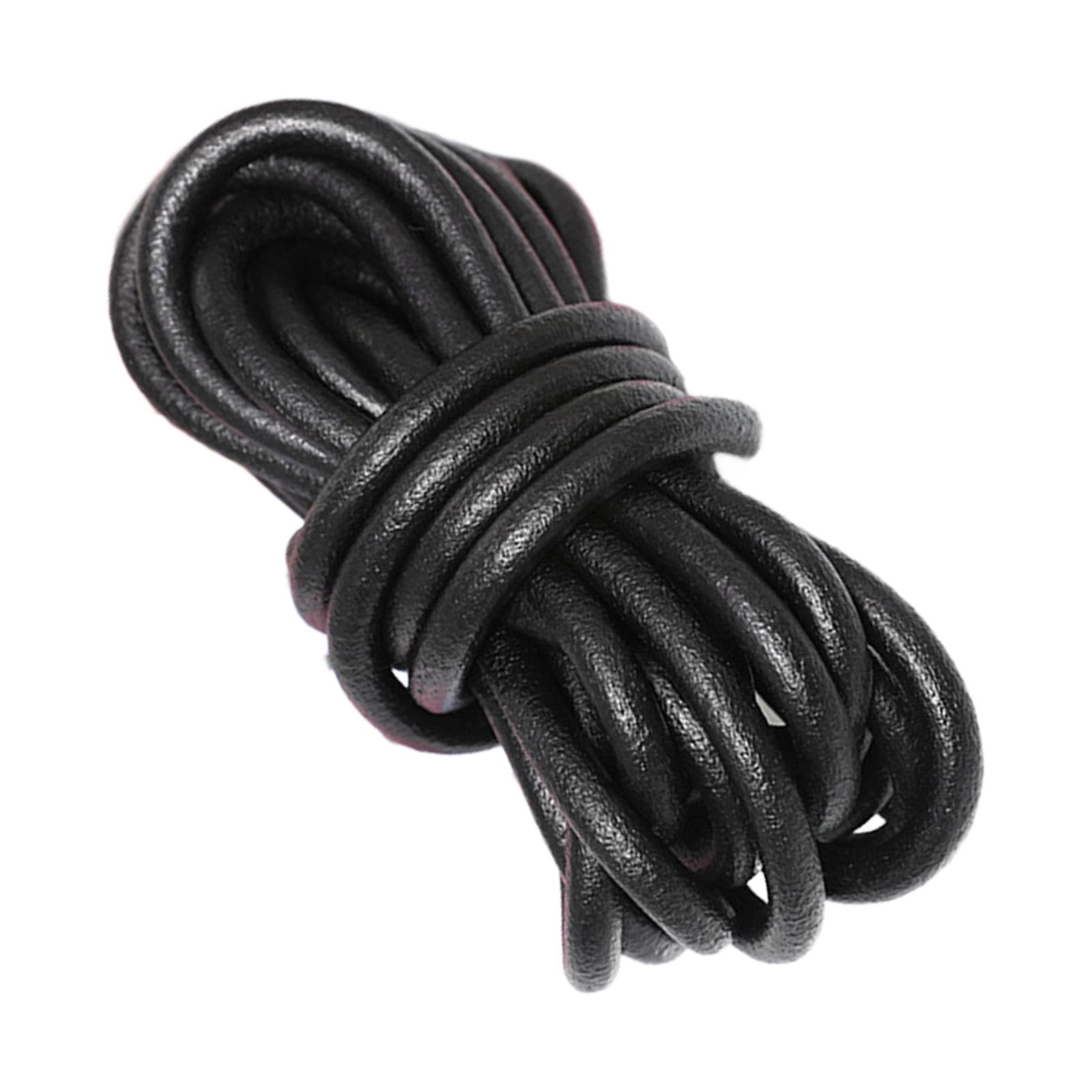 Tachiuwa 5 Yards 8mm Leather String Cord Rope Round Thread for DIY Jewelry Making Braiding Necklaces Crafting Beading, Women's, Size: 8mm 5M, Black
