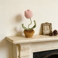 thumbnail image 6 of Qiweii Hand Knitted Yarn Tulip Planter Artificial Floral Potted Decor, 6 of 6