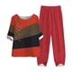 thumbnail image 2 of Puntoco Conjunto de traje de dos piezas con cuello redondo y manga corta estampado de verano para mujer Puntoco Puntoco-2421, 2 of 7