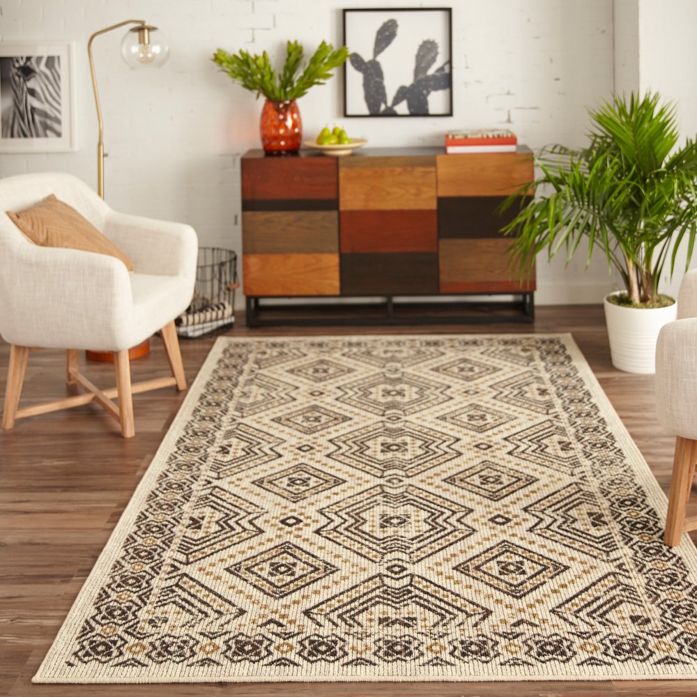 Mohawk Home Heritage Arlo Neutral Traditional Geometric Printed Area