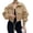 Khaki, variant on Utility Anorak Cropped Jacket for Women Lightweight Zip Up Long Sleeve Coat Oversized Adjustable Drawstring Hem Solid Color Jacket with Pockets S