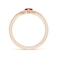 thumbnail image 2 of Angara Natural Ruby Heart Ring with Diamond in 14K Rose Gold for Women (Size-4mm) – July Birthstone Jewelry | Solitaire Ruby Ring (Ring Size - 8), 2 of 9