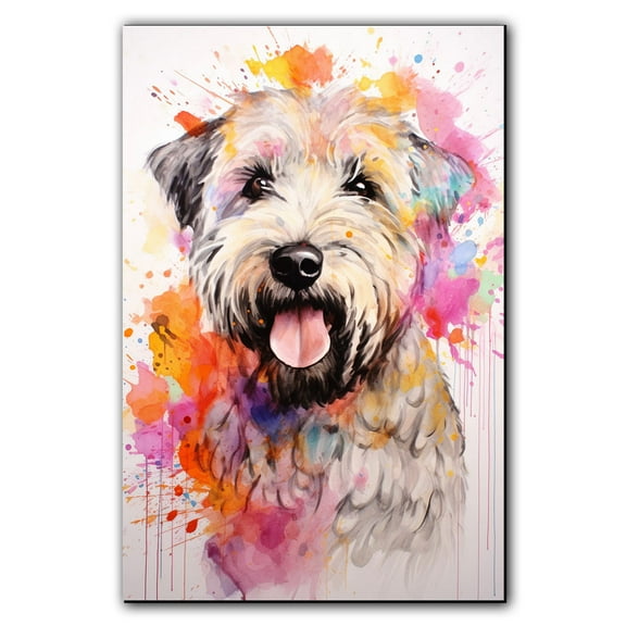 Soft Coated Wheaten Terrier Dog Arts Canvas - Large Abstract Paintings Colorfull Wall Art Dog Decor Dog Room Decor Animal Wall Art Animal Canvas