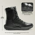 thumbnail image 5 of NORTIV 8 Men's Breathable Military Tactical Work Boots Side Zipper Cushion Sole Leather Lightweight Hiking Motorcycle Combat Army Boots with Arch Support, 5 of 10