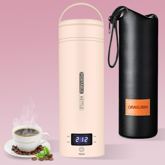 Hervidor eléctrico de viaje QRAGJBM portátil de 450 ml y 300 W, color rosa
